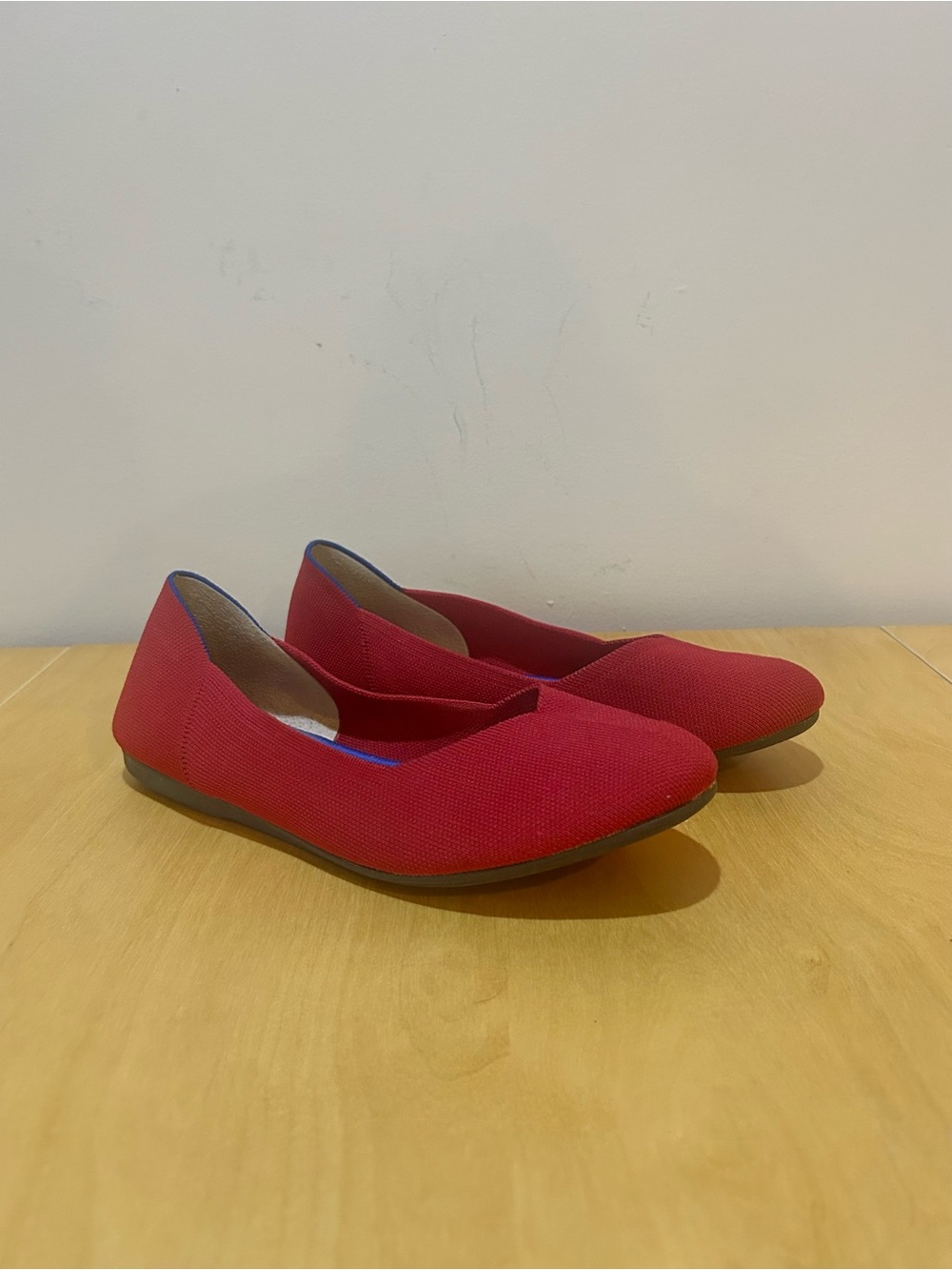 Rothy's Red Knit Ballet Flats Sz 9.5